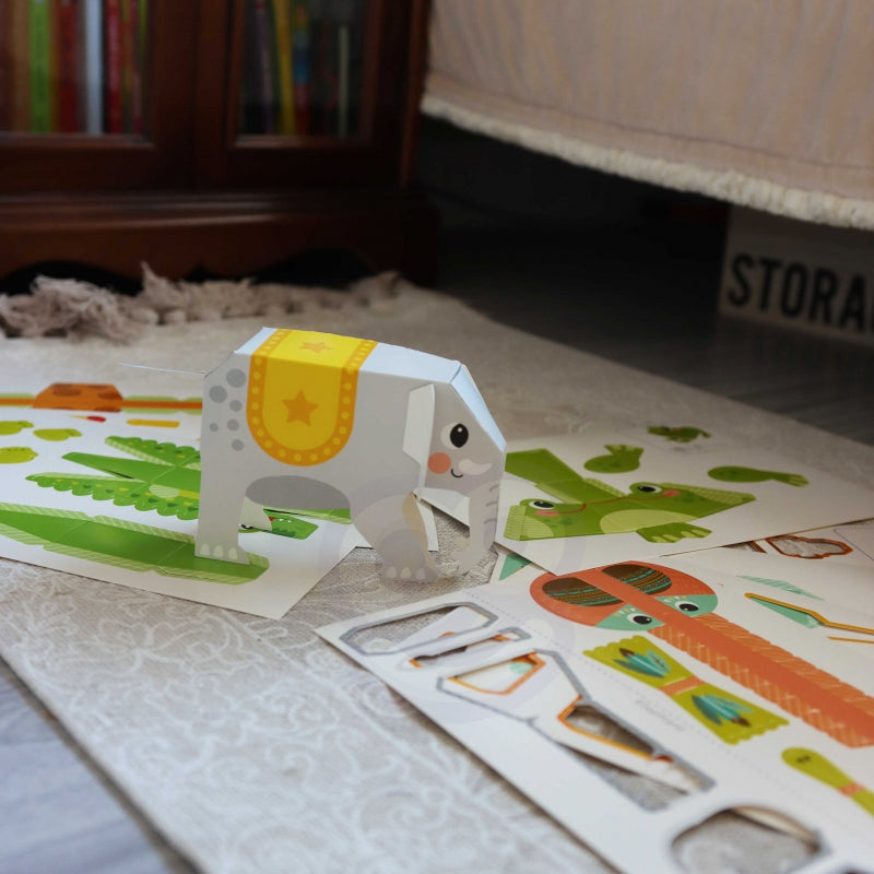 WOOPIE ART&FUN kūrybinis origami 3D rinkinys, 10 gyvūnų