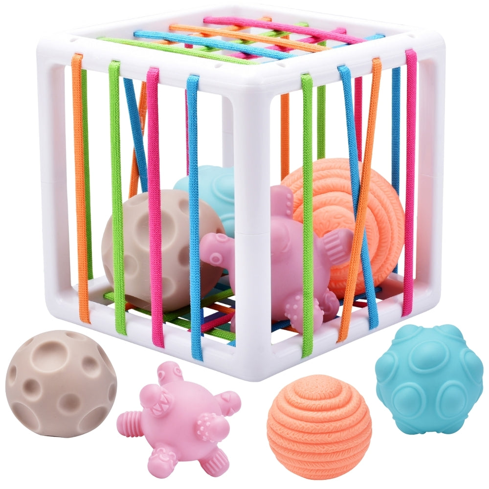 WOOPIE BABY Lanksti sensorinė kaladėlė-rūšiuoklis „Pamišusios formos“, 5 elementai – pagrindinis vaizdas