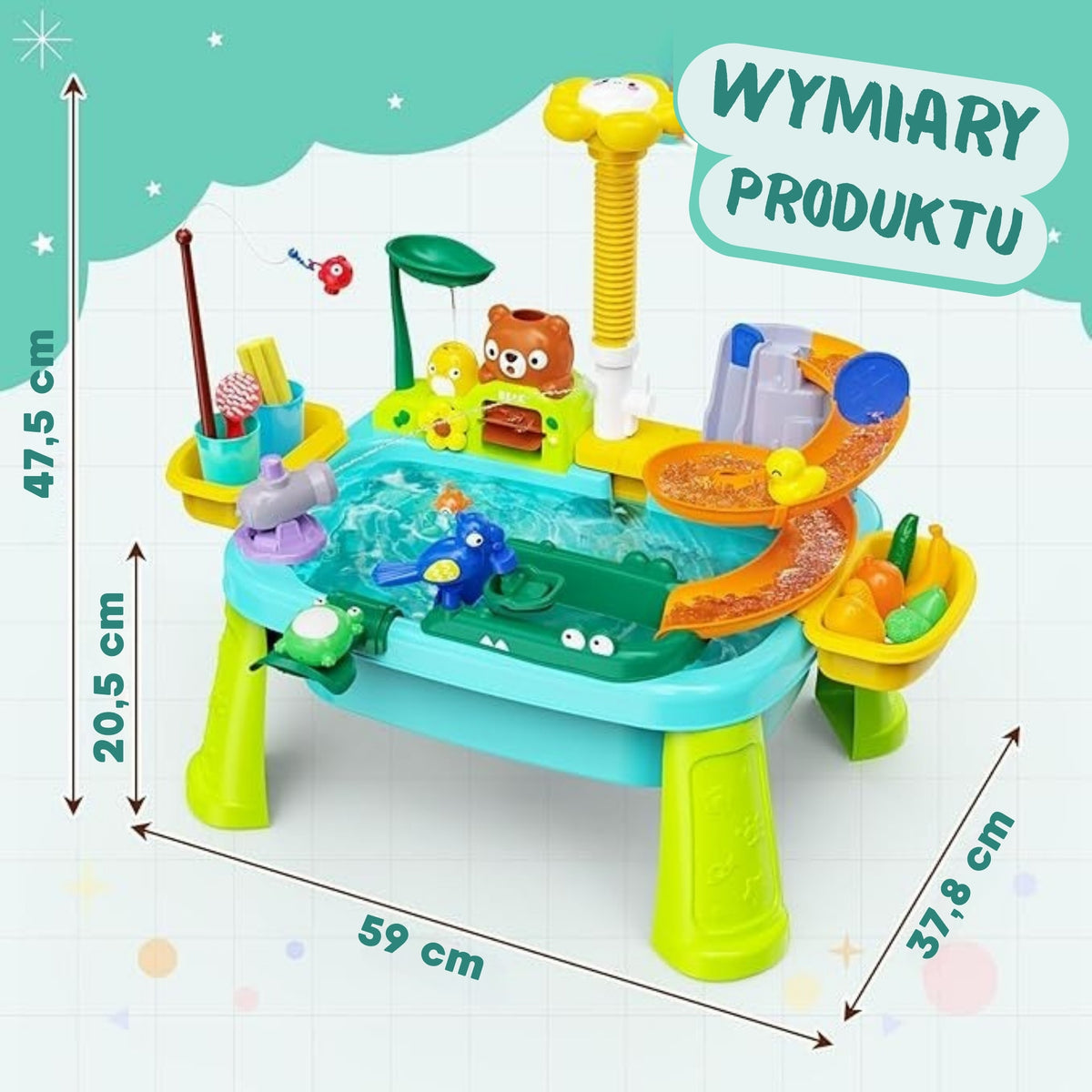 WOOPIE Vandens stalas 4in1 su žūklės žaidimu ir gėle