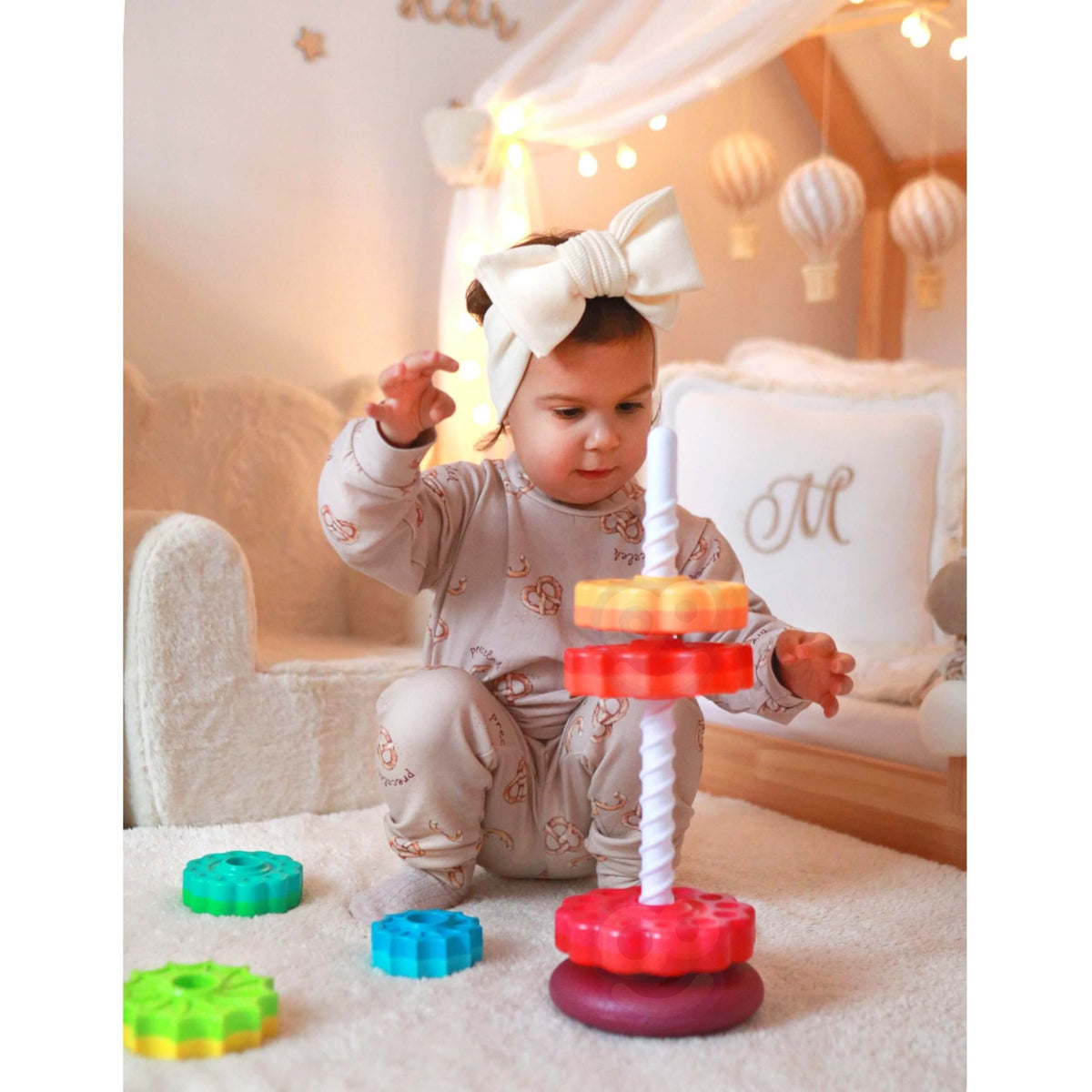 WOOPIE BABY Lavinamoji Piramidė Sukamasis Bokštas