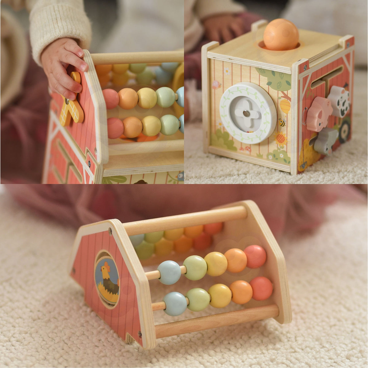 TOOKY TOY Medinė Ferma – Montessori Rūšiuoklis su Skaičiuokle