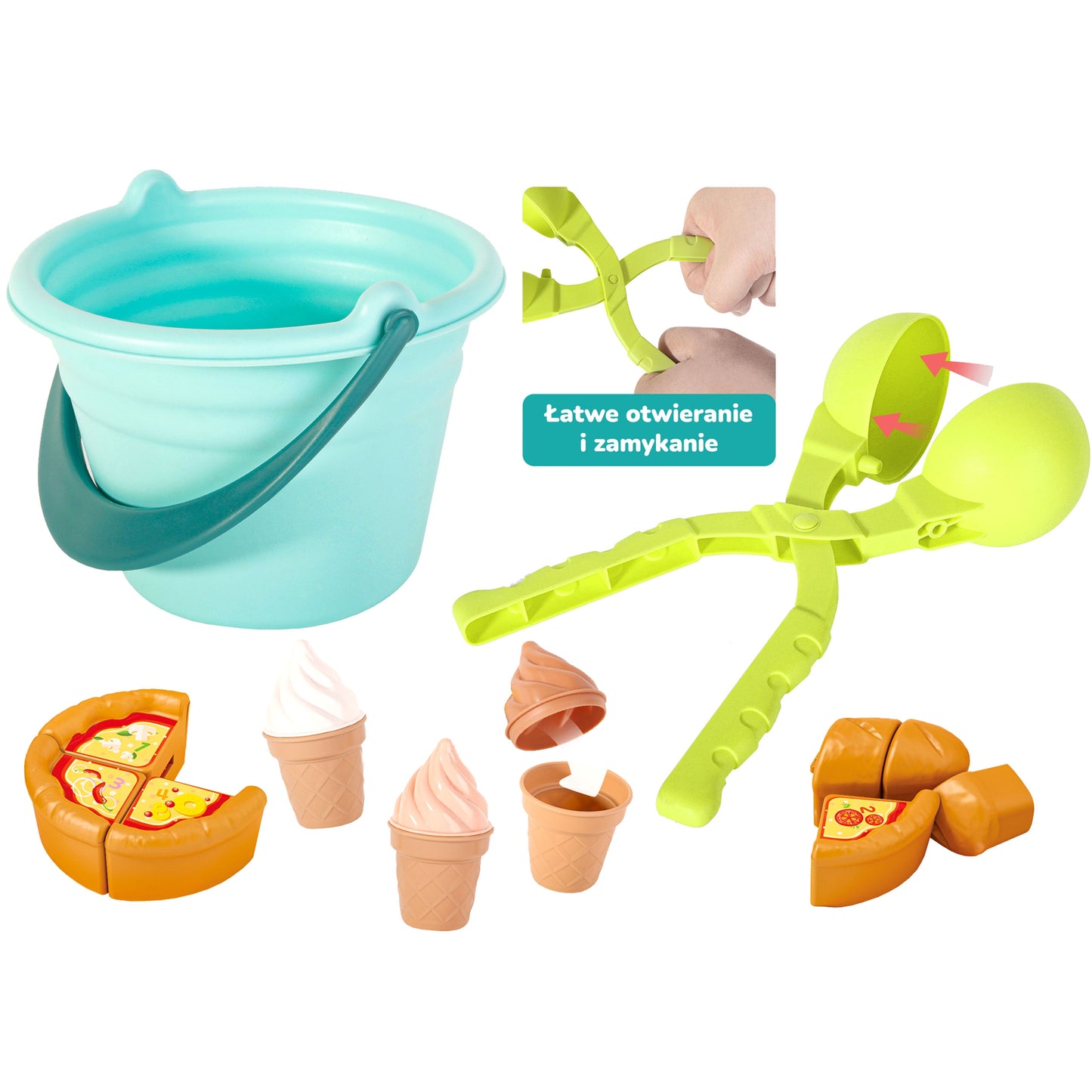 WOOPIE FUN ICE CREAM smėlio ir sniego žaislų rinkinys (Ledai), 2in1, 15 dalių – vaizdas 2