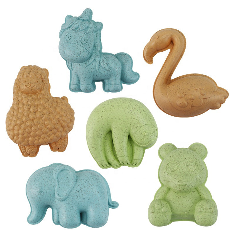 WOOPIE GREEN Smėlio žaislų rinkinys su vandens ratu ir laistytuvu, 10 dalių, Biologiškai suyranti medžiaga - vaizdas 8