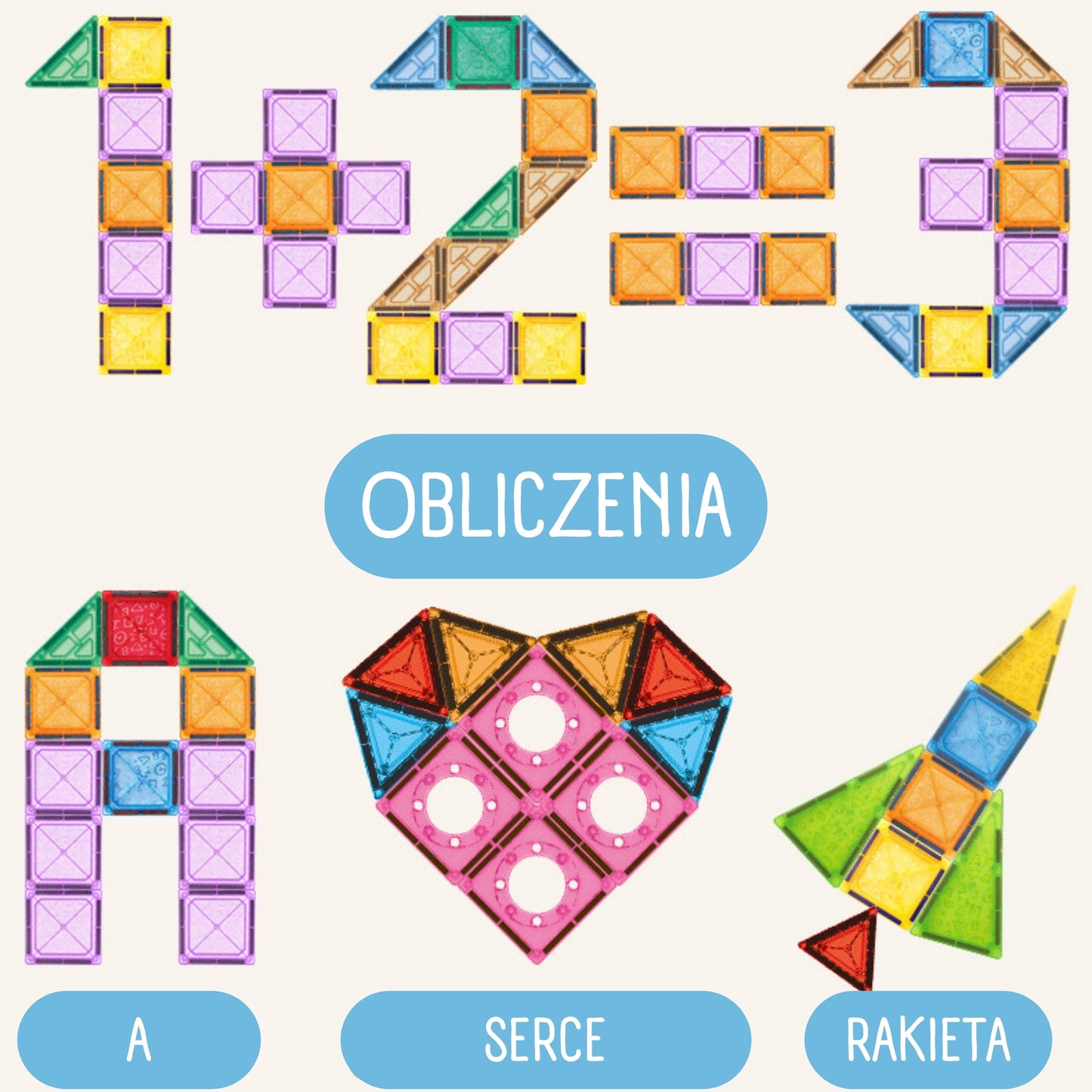 WOOPIE Magnetiniai 3D Blokai Pilis ir Transporto Priemonės 110 vnt.