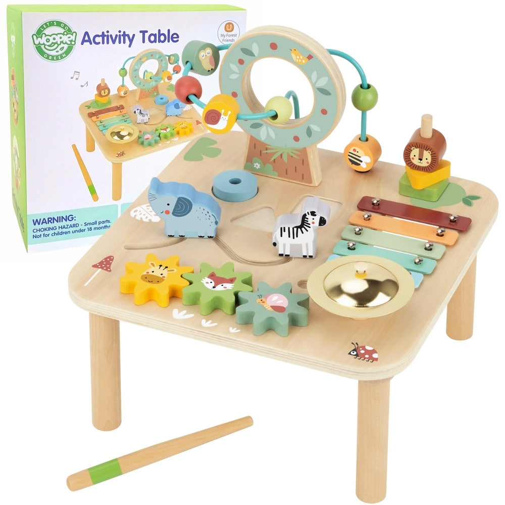 WOOPIE GREEN Medinis Edukacinis Muzikinis Stalas 5in1