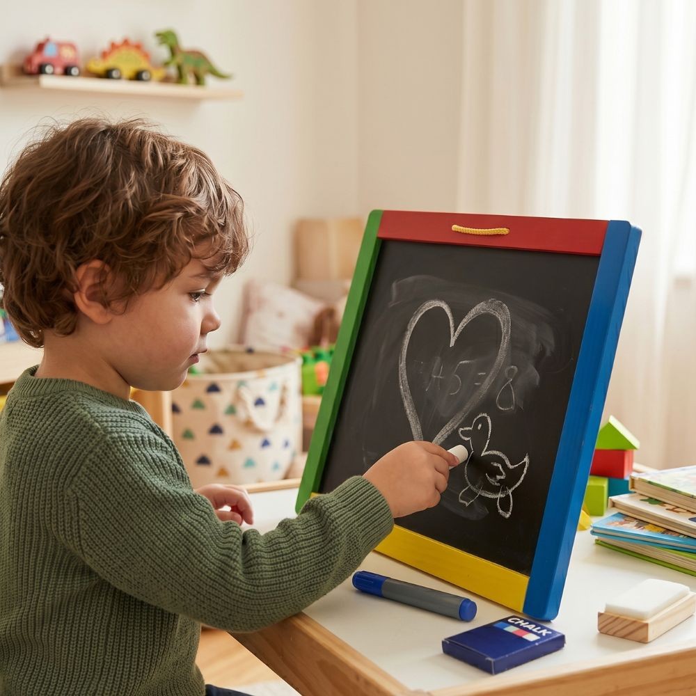 VIGA Dvipusė Magnetinė Kreidos Lenta su Priedais Vaikams