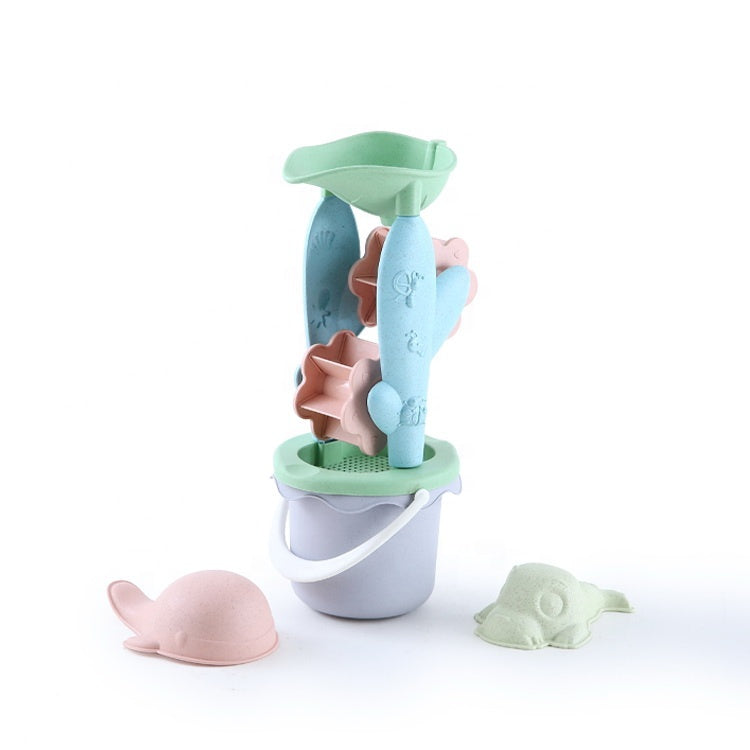 WOOPIE GREEN Smėlio rinkinys su kibirėliu ir malūnėliu, 4 dalys, Organinė, biologiškai skaidi medžiaga – vaizdas 5