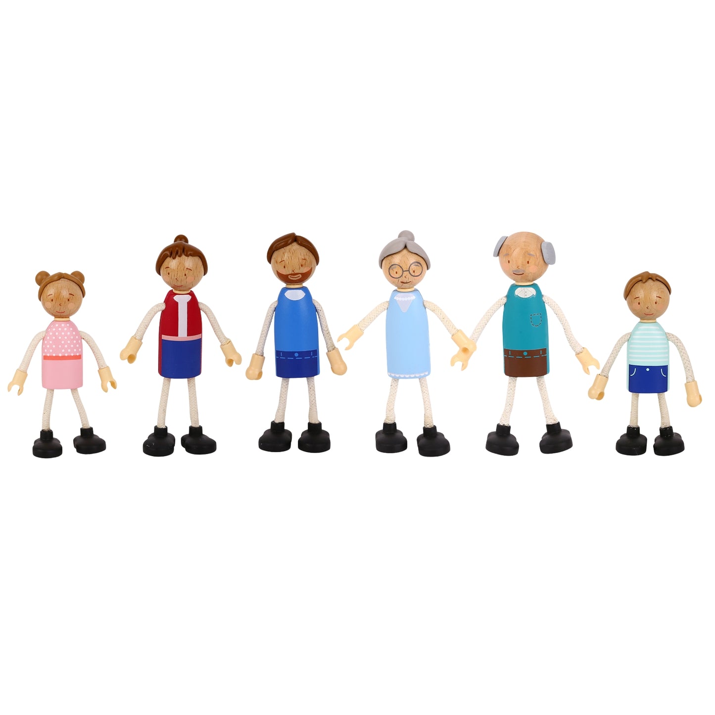 TOOKY TOY Didelis medinis lėlių namelis su figūrėlėmis, FSC