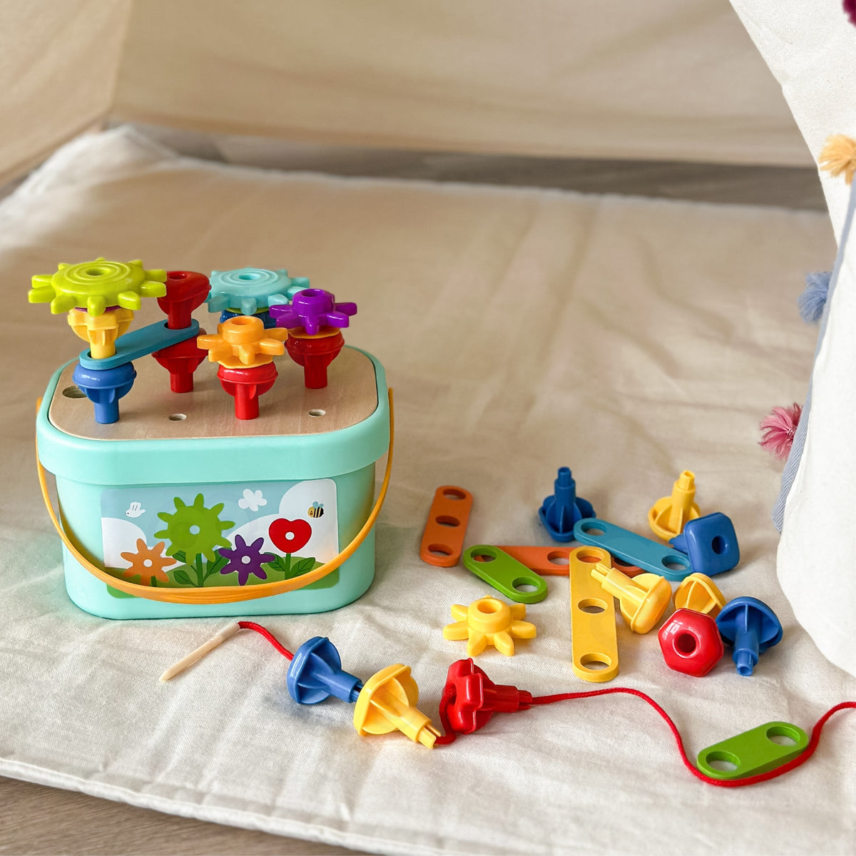 WOOPIE GREEN Montessori 12in1 Motorinė Konstravimo Dėžė FSC