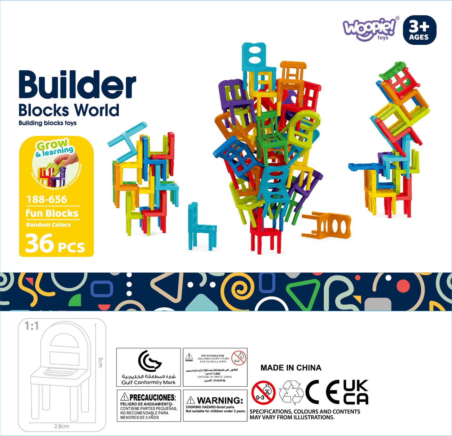 WOOPIE Balansavimo vikrumo žaidimas – kėdutės, 36 detalės