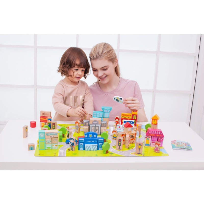 CLASSIC WORLD Mediniai miesto blokai, 120 vnt – vaizdas 3