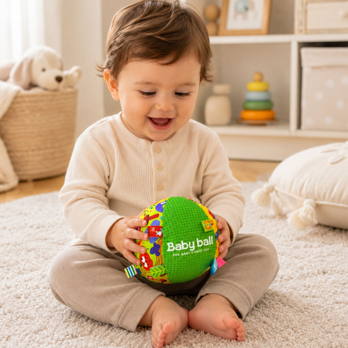 WOOPIE BABY Sensorinis Kamuoliukas su Kutais ir Garsu Kūdikiams