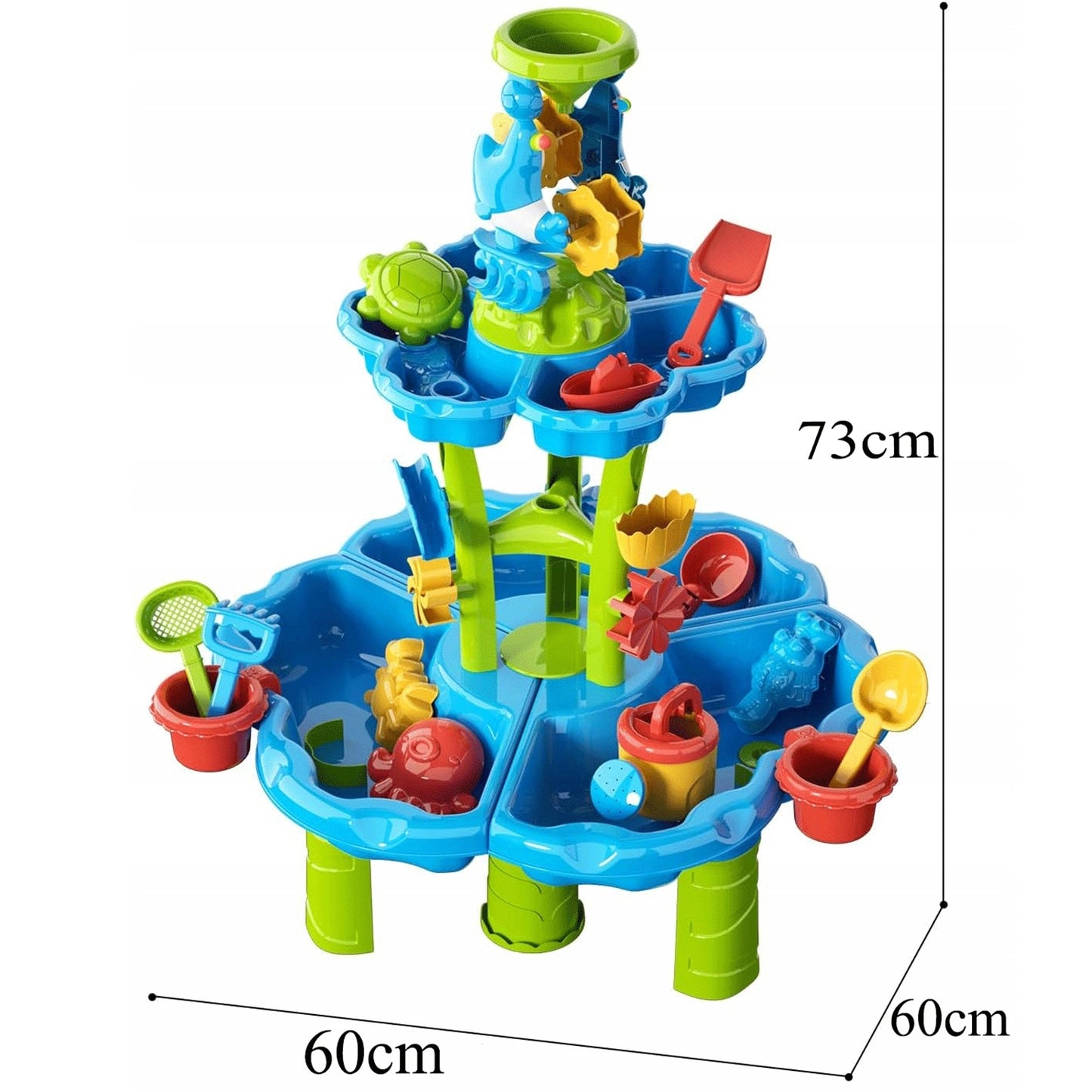 WOOPIE 2in1 XXL Vandens stalas-smėlio dėžė Aquaparkas su fontanu ir delfinu – vaizdas 7