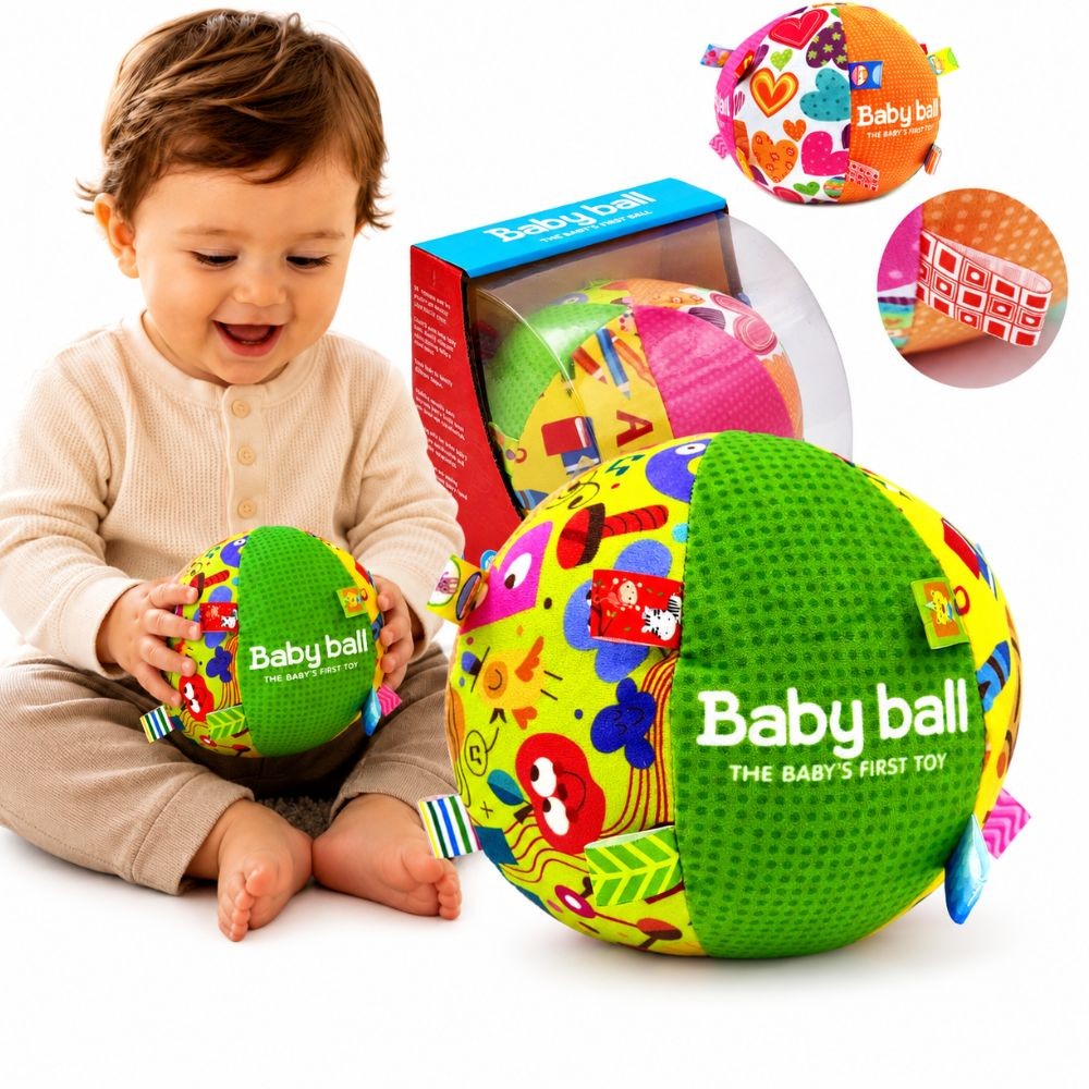WOOPIE BABY Sensorinis Kamuoliukas su Kutais ir Garsu Kūdikiams