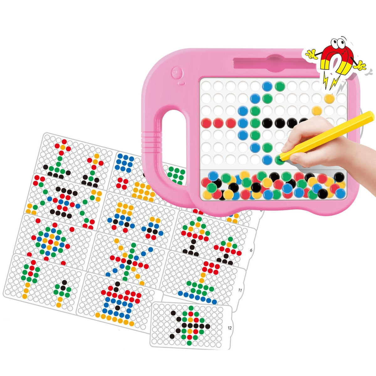 WOOPIE MagPad Magnetinė Lenta Drambliukas Montessori 84 sagutės
