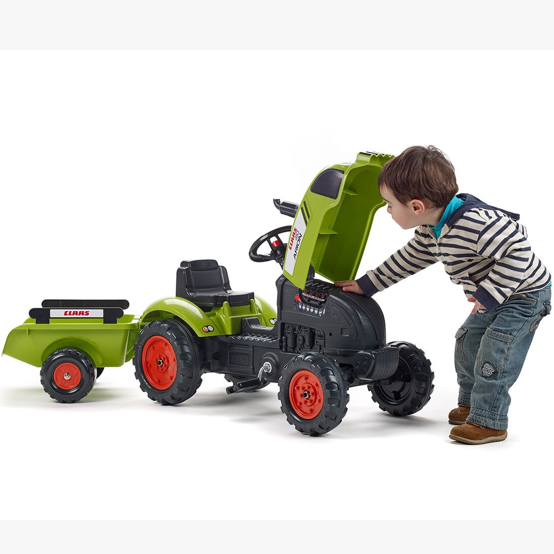 FALK Claas Arion 410 minimas traktorius su priekaba 2–5 m.