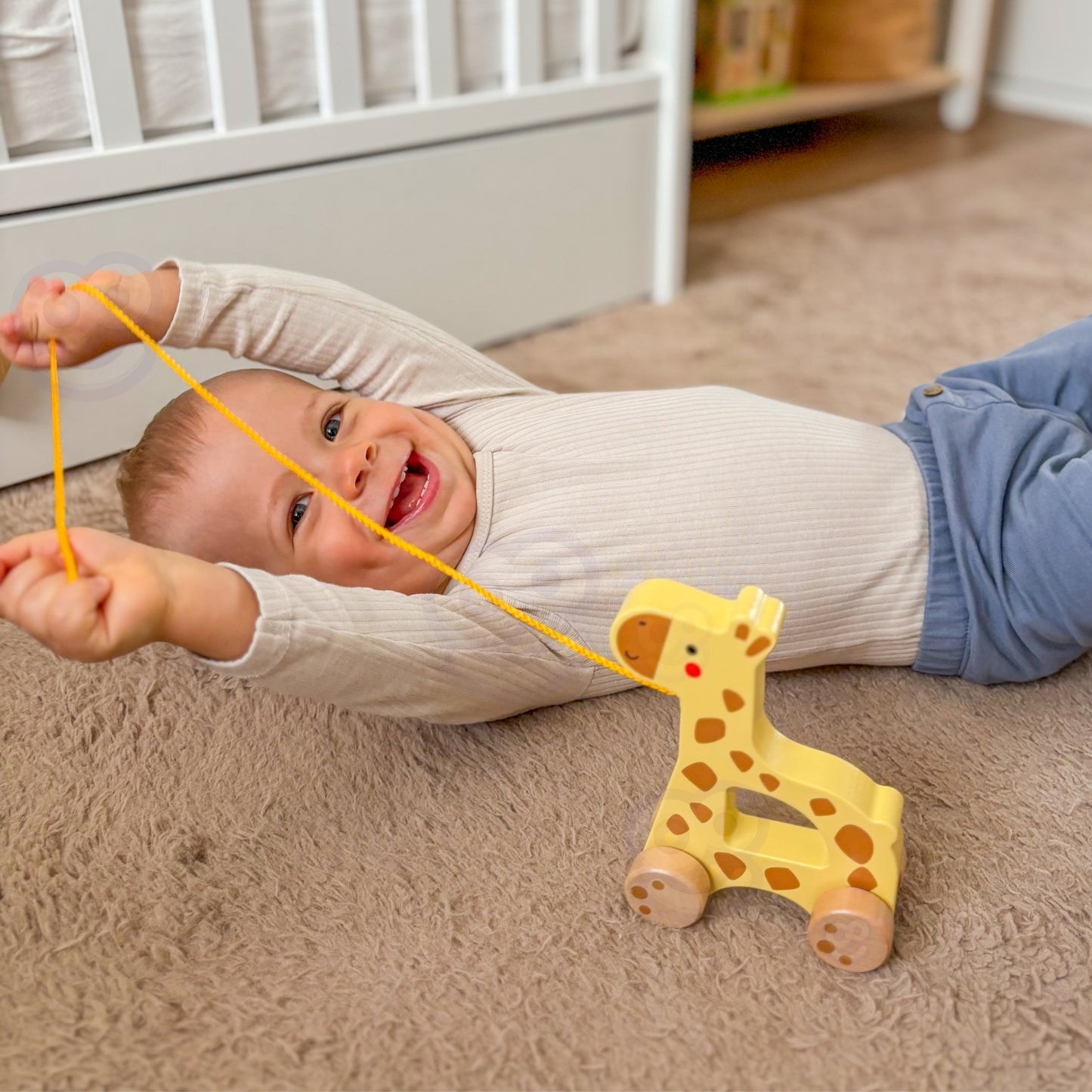 TOOKY TOY medinė traukiama žirafa – vaizdas 3