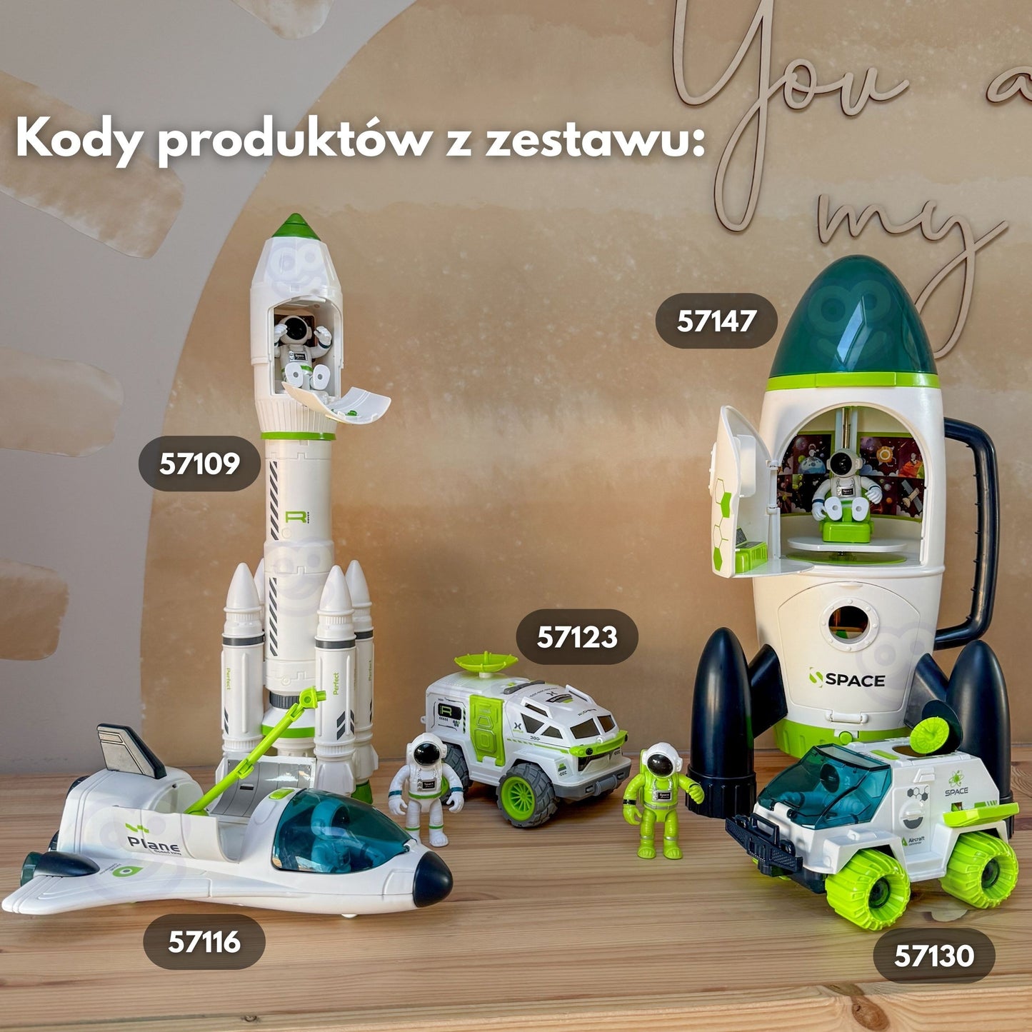 WOOPIE Interaktyvus Kosmoso Rinkinys su Raketa ir Roveri