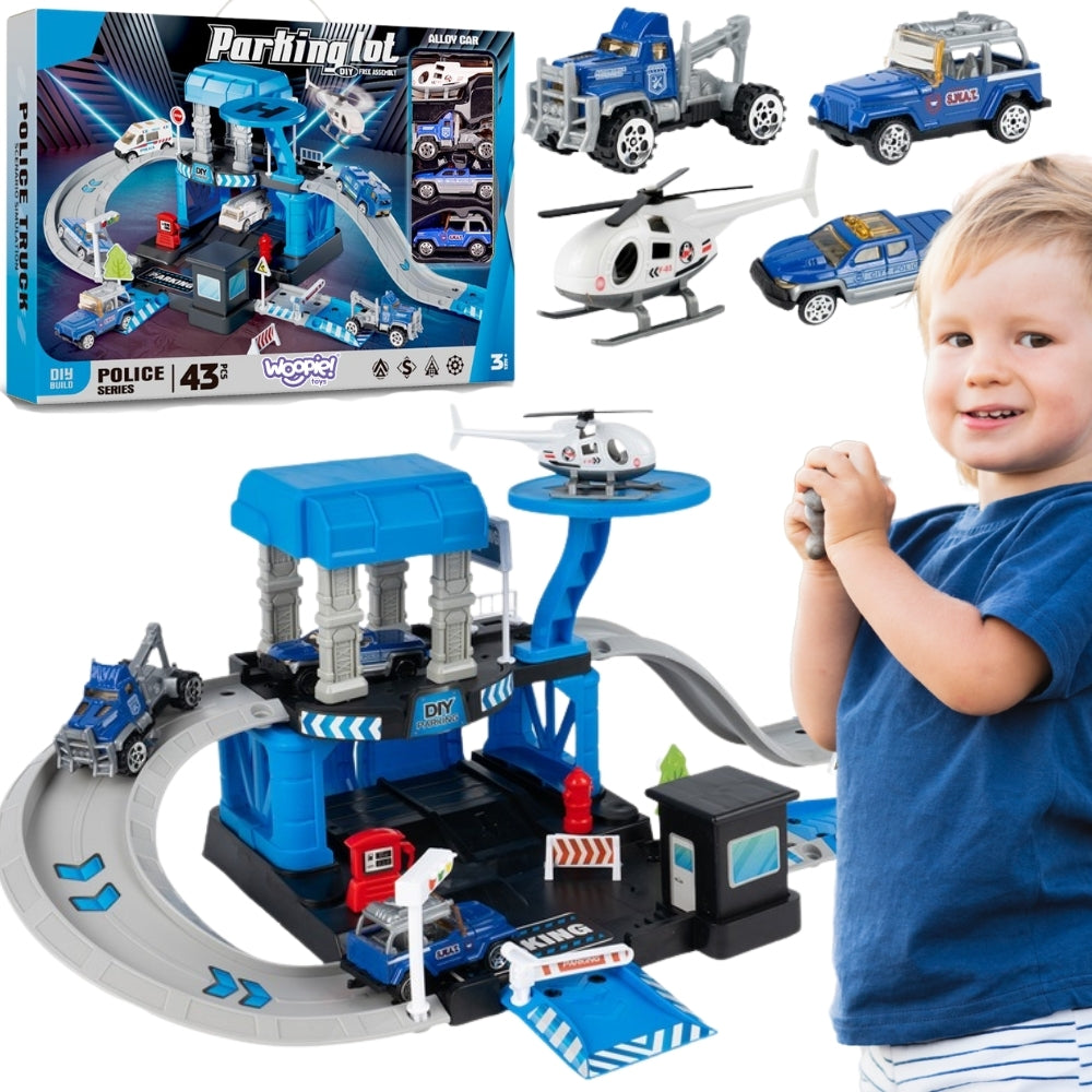 WOOPIE Policijos nuovados garažo ir stovėjimo aikštelės rinkinys, 43 dalys – pagrindinis vaizdas