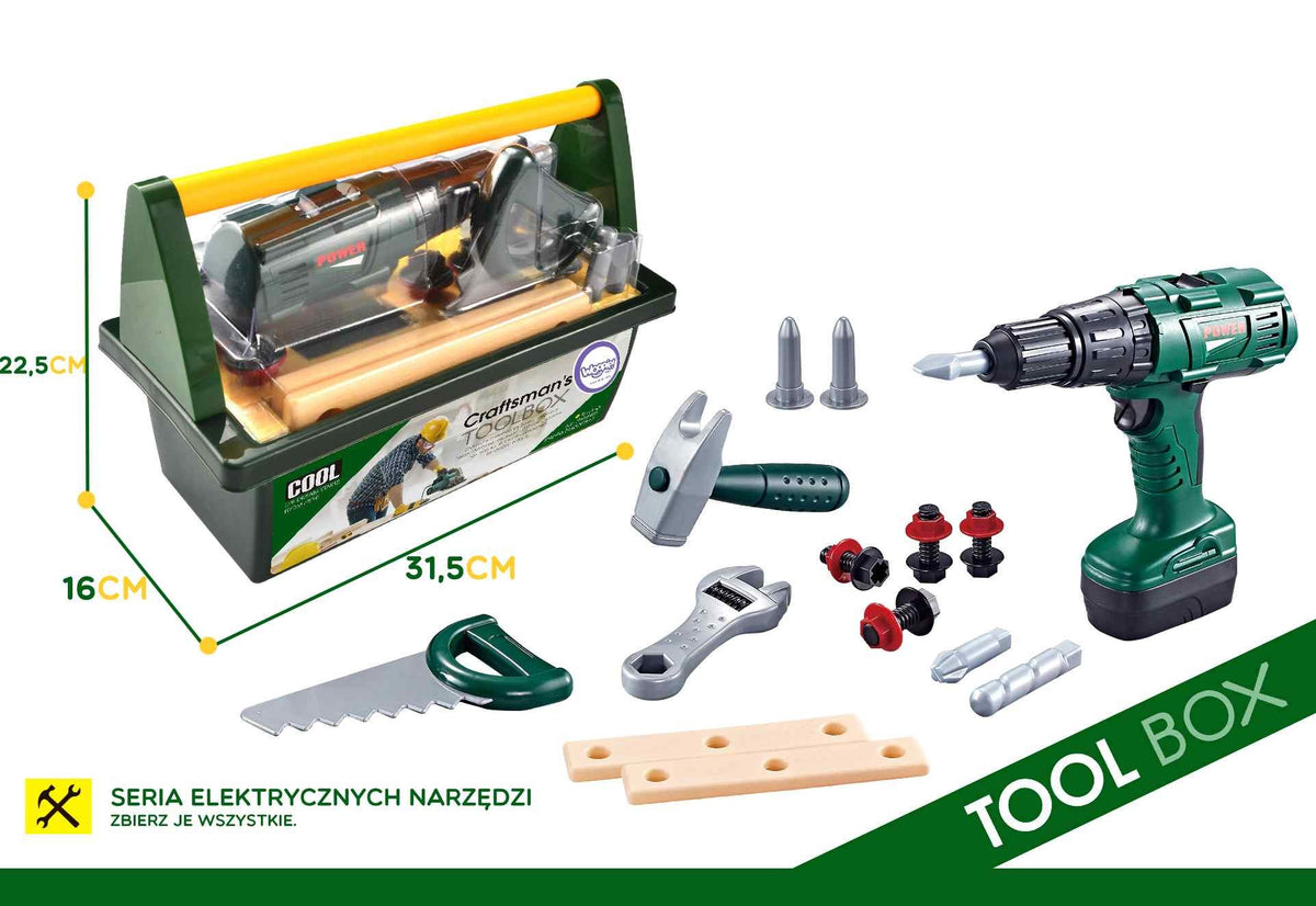 WOOPIE Įrankių Dėžė Vaikams DIY Rinkinys su Suktuvu 15 d.