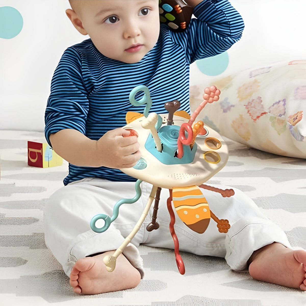 WOOPIE BABY Montessori Sensorinė Lapė – Kramtukas ir Barškutis