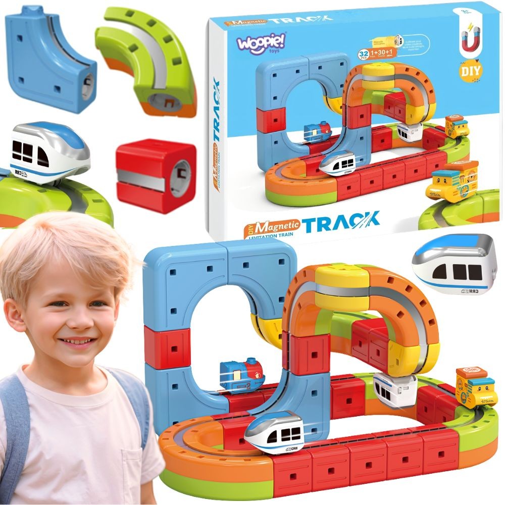 WOOPIE Magic Cube Train Antigravitatinis Magnetinis Traukinukas 32 dalių