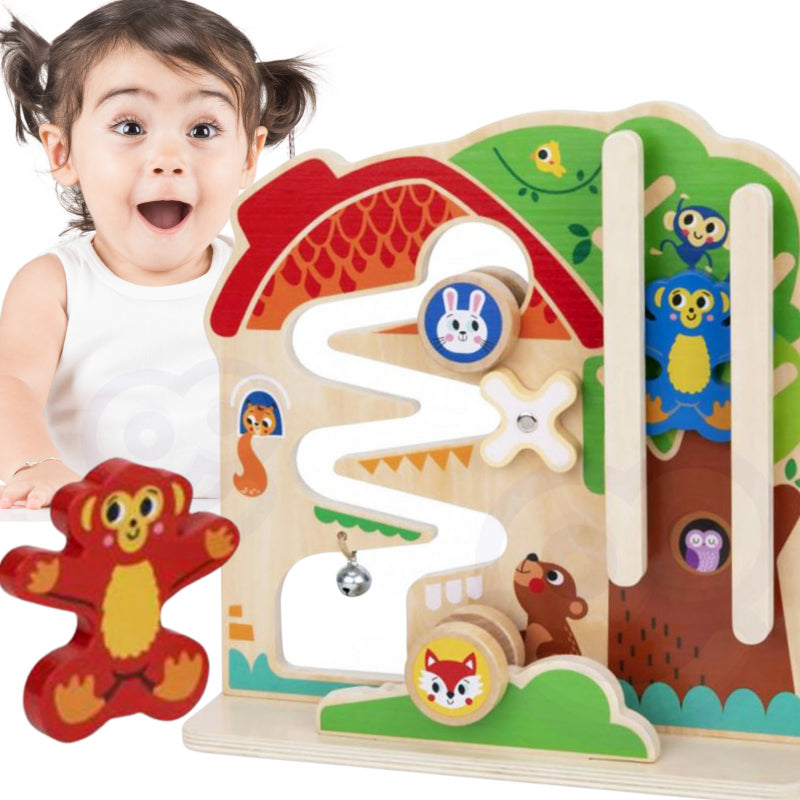 TOOKY TOY Medinė Montessori labirinto manipuliavimo lenta