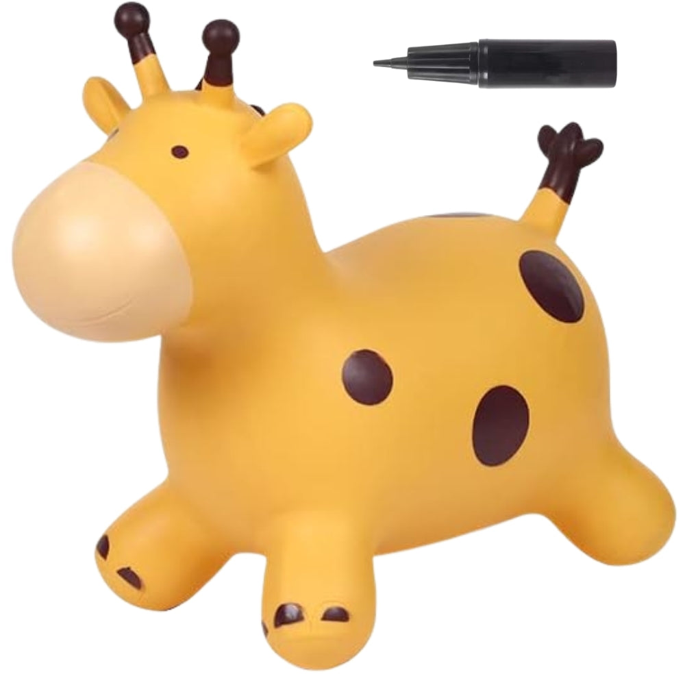 WOOPIE Guminis šokliukas Žirafa, Geltonas, su pompa – pagrindinis vaizdas
