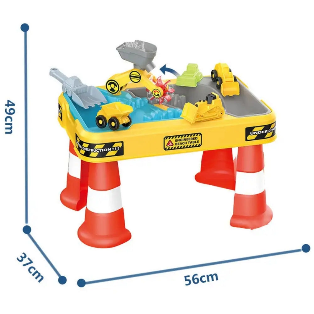 WOOPIE Vandens ir smėlio staliukas 2in1 „Statybų aikštelė“ su kranu ir 4 mašinėlėmis (12 dalių rinkinys) – vaizdas 5