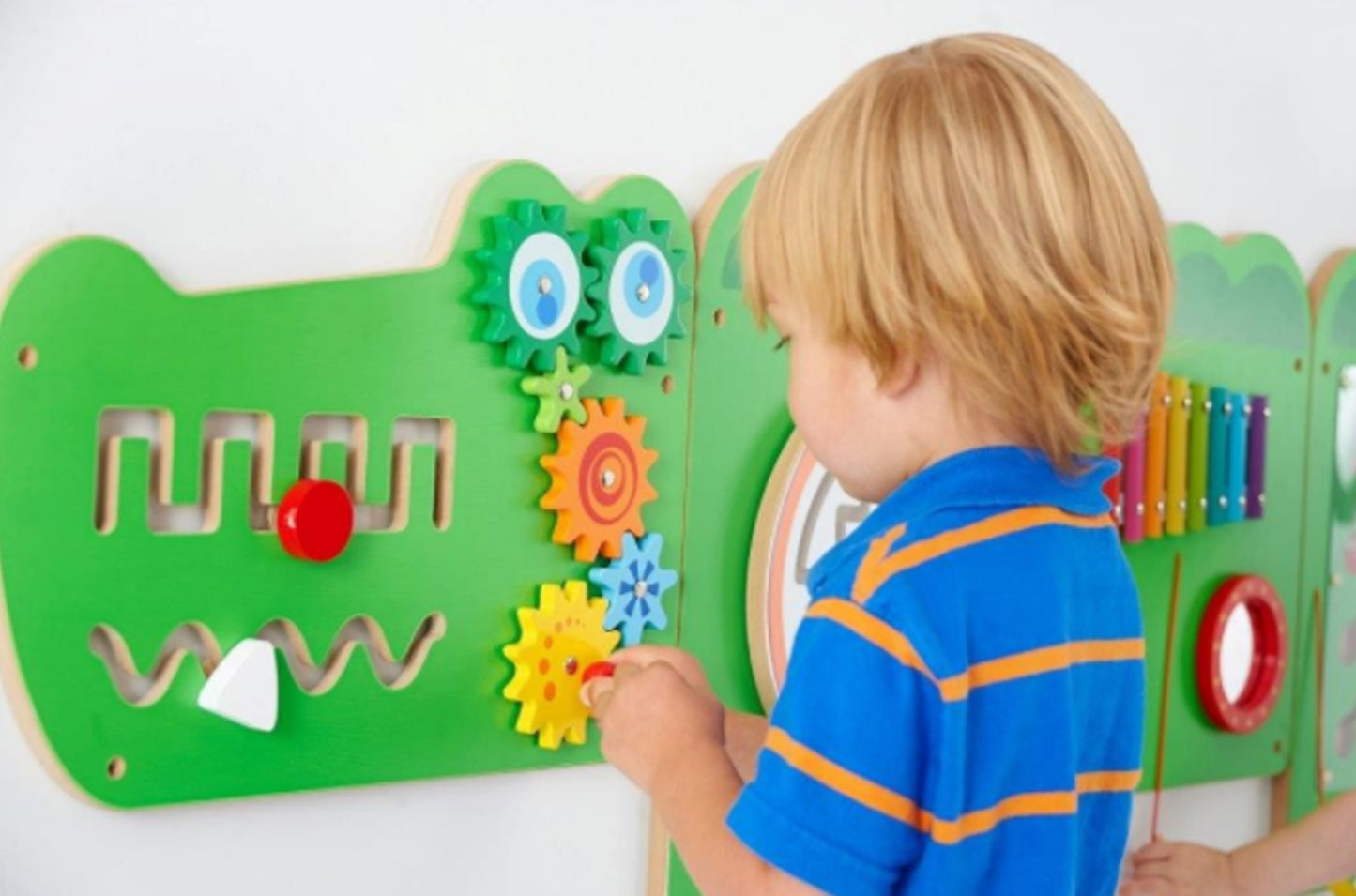 VIGA Sensorinė lavinamoji lenta Krokodilas (Montessori, FSC)