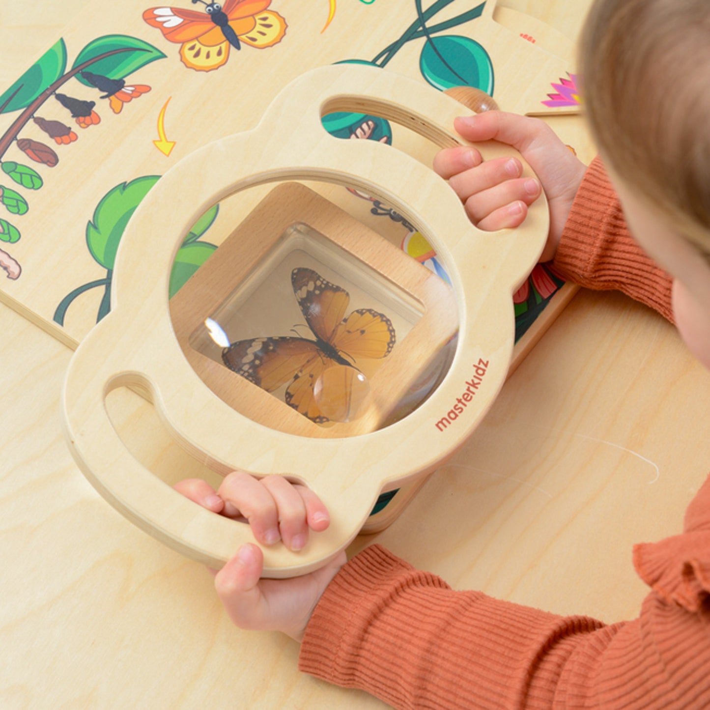 MASTERKIDZ Didelis medinis vaiko didinamasis stiklas tyrinėtojui