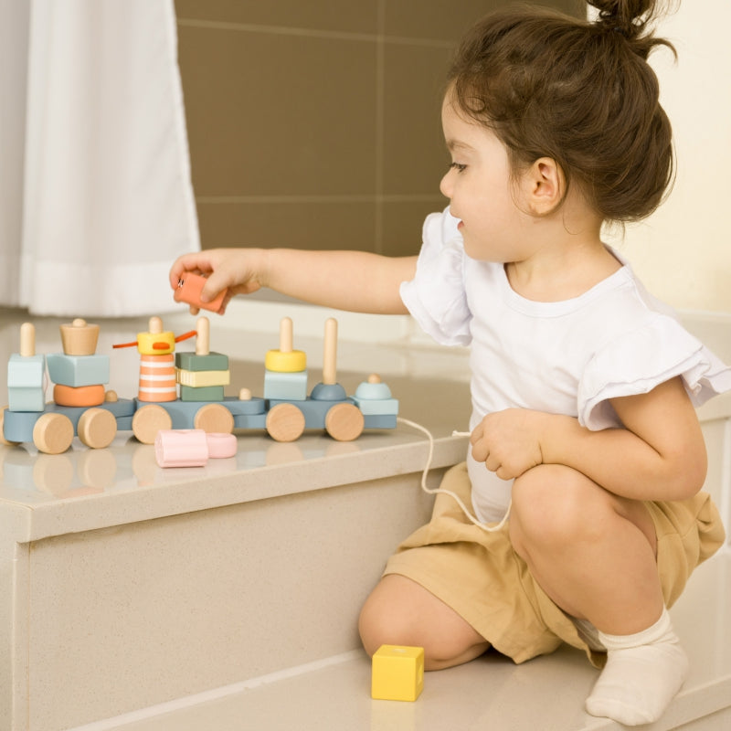 CLASSIC WORLD Montessori vandenyno traukinio medinis galvosūkis – vaizdas 3