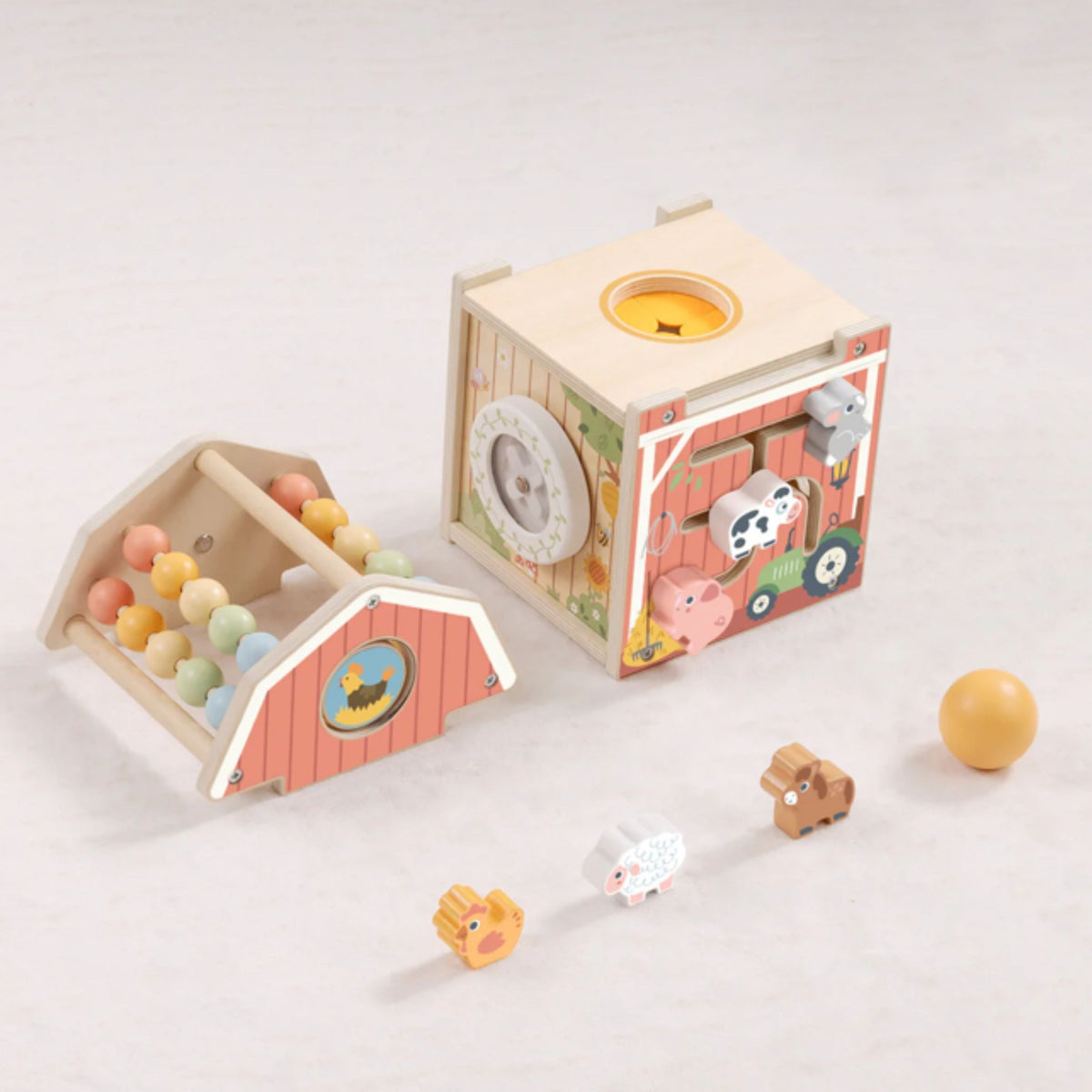 TOOKY TOY Medinė Ferma – Montessori Rūšiuoklis su Skaičiuokle