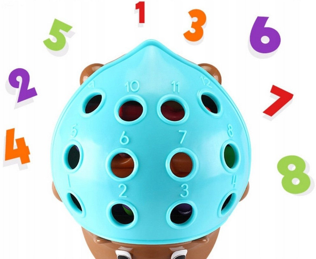 WOOPIE Ežiukas Rūšiuoklis Montessori 4in1 – Skaičiai ir Spalvos