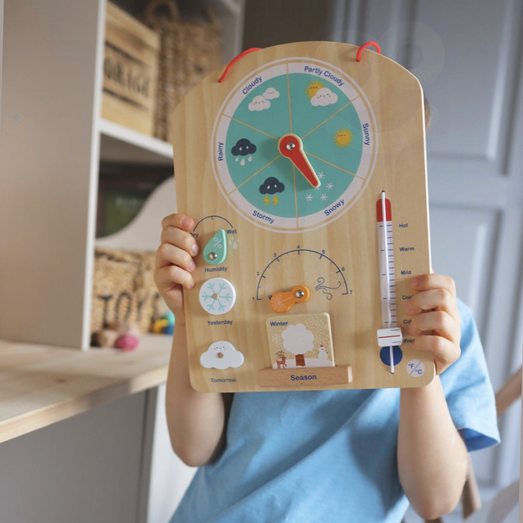 Tooky Toy edukacinis Montessori rinkinys 6in1: dėlionė, skaitliukai ir orų lenta, vaikams nuo 3 metų – vaizdas 2