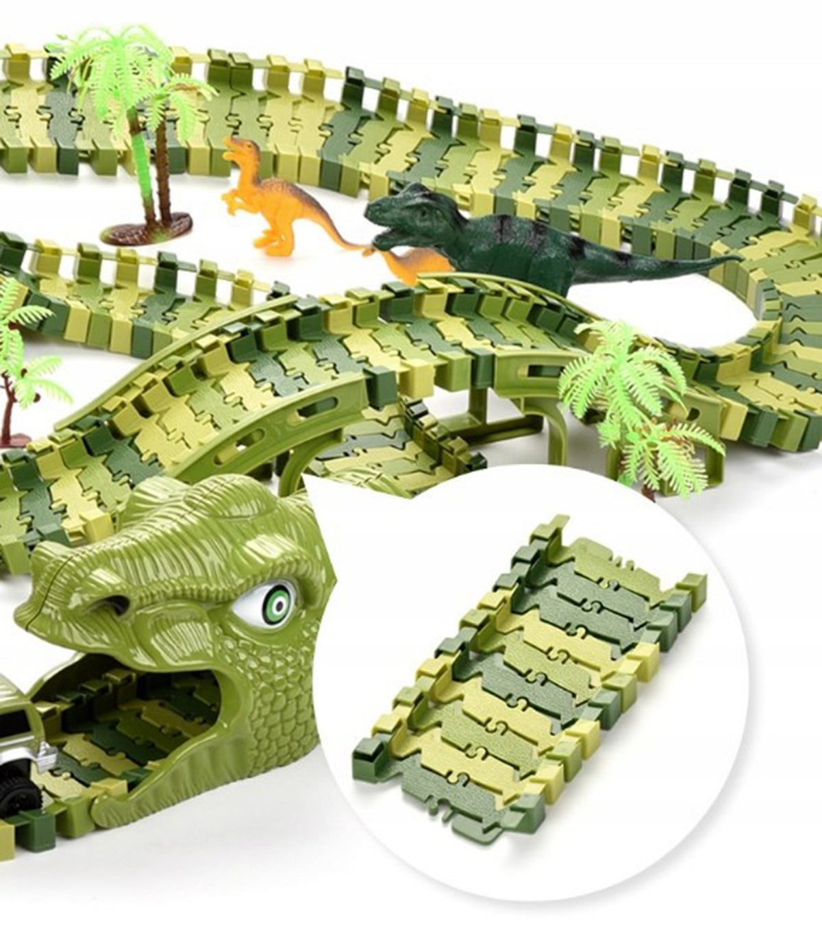 WOOPIE XXL Dinozaurų trasa vaikams, 240 detalių