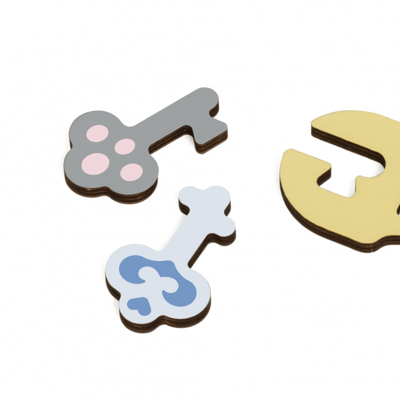 CLASSIC WORLD mediniai Montessori sensoriniai galvosūkių raktai – vaizdas 3