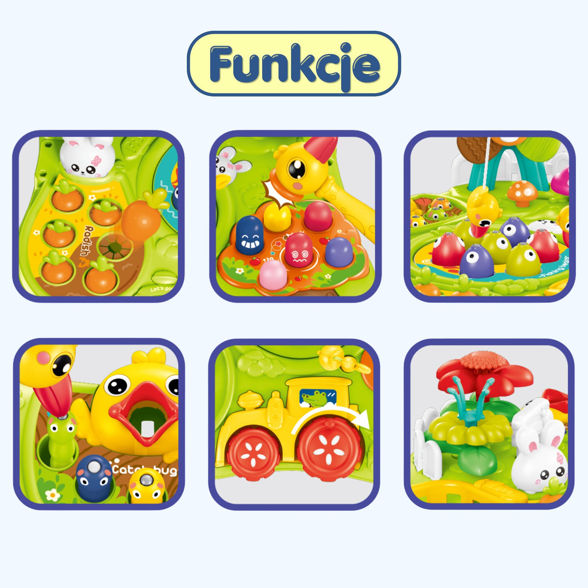 WOOPIE BABY 2in1 edukacinis staliukas su žūklės ir plaktuko žaidimais