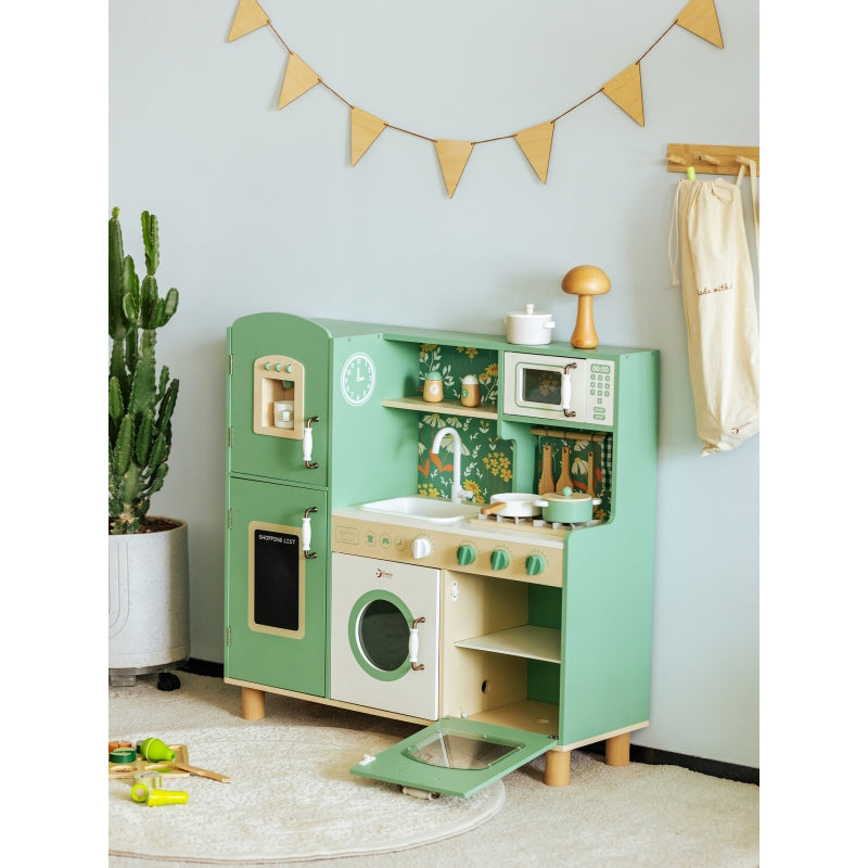 CLASSIC WORLD Didelė medinė vintažinė virtuvė vaikams + priedai – vaizdas 4