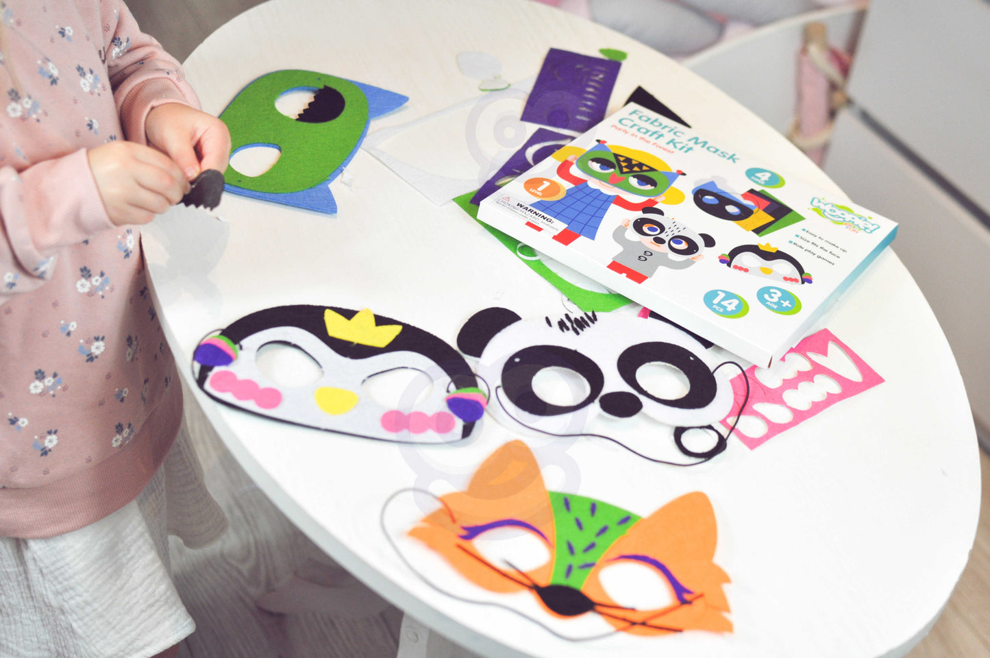 WOOPIE ART&FUN kūrybinis rinkinys – veltinio kaukės „Pasidaryk pats“, 4 vnt – vaizdas 7