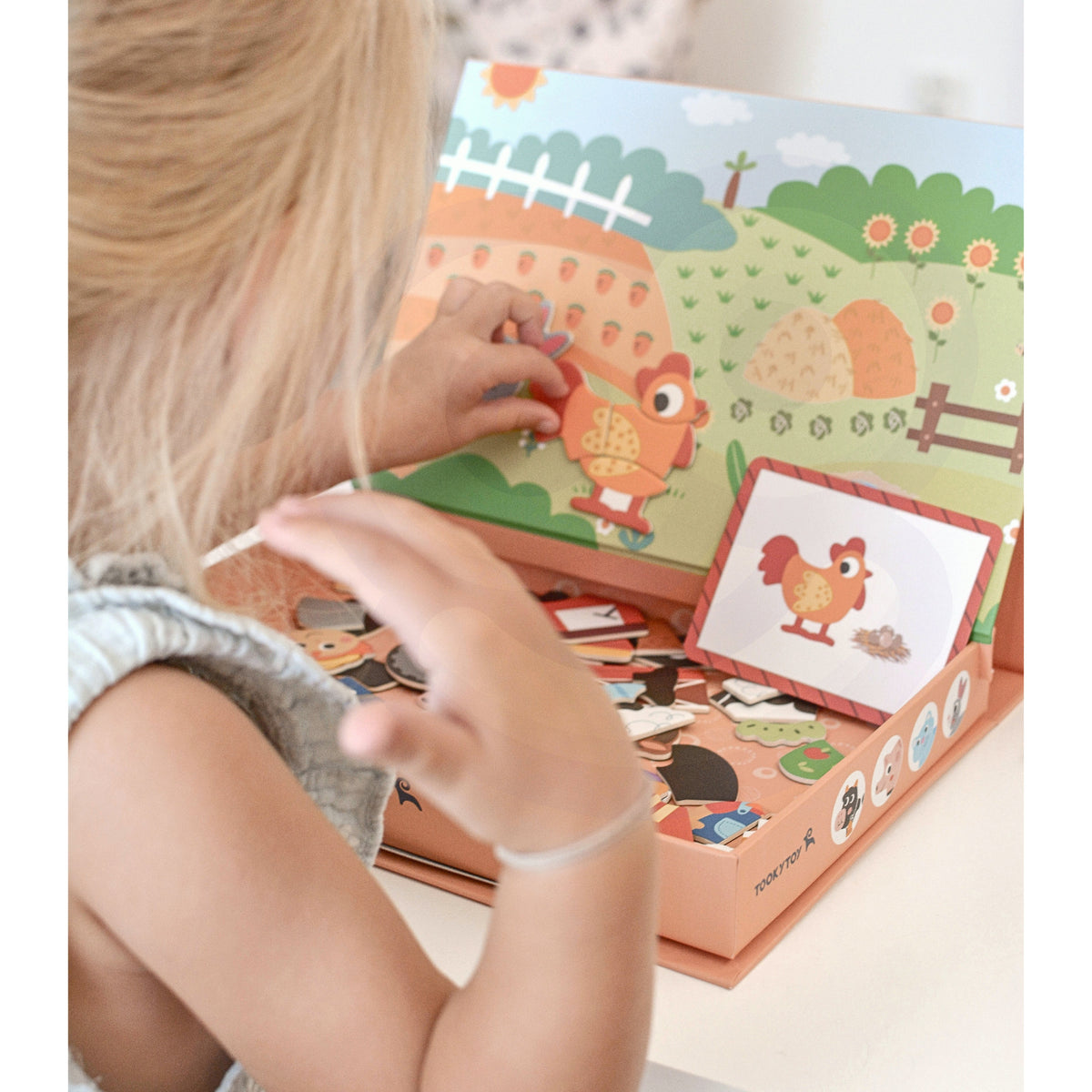 TOOKY TOY Magnetinė dėlionė Ferma vaikams, 61 detalė