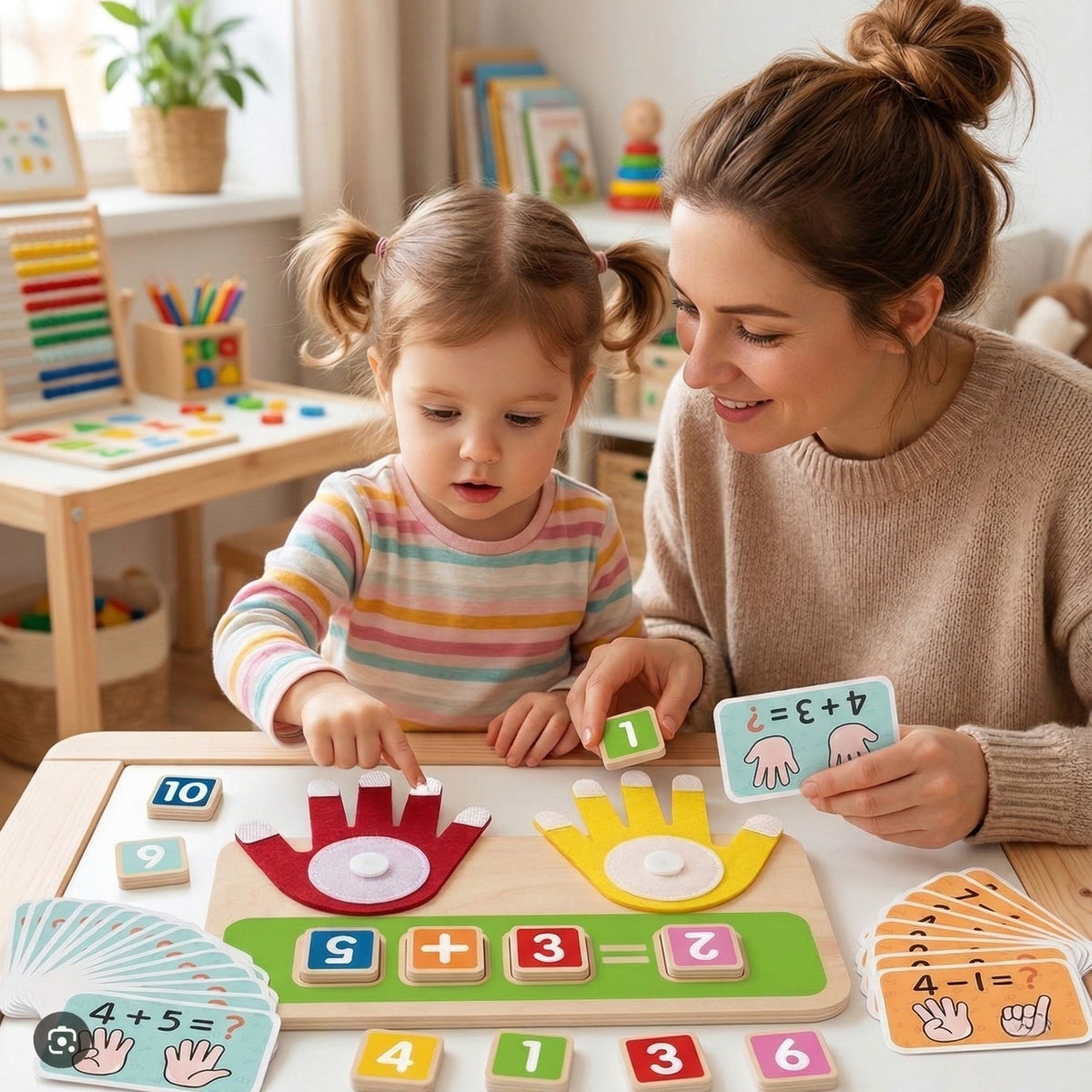 TOOKY TOY Medinis Lavinamasis Žaislas Matematikos Mokymuisi su Pirštais