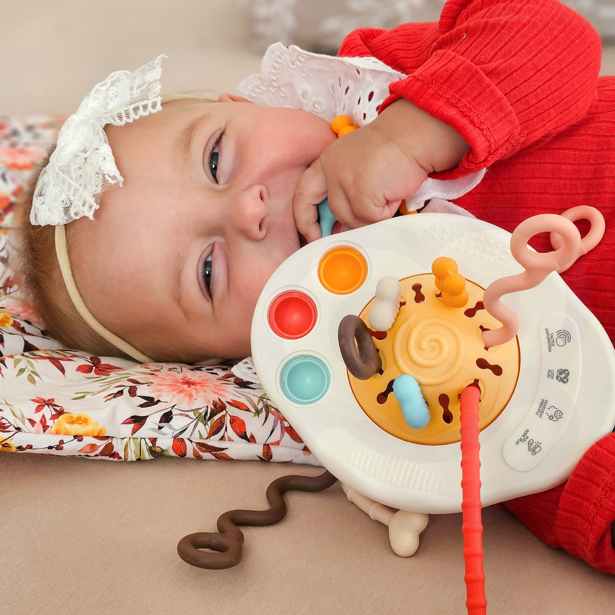 WOOPIE BABY Montessori Sensorinis NSO Kramtukas ir Barškutis