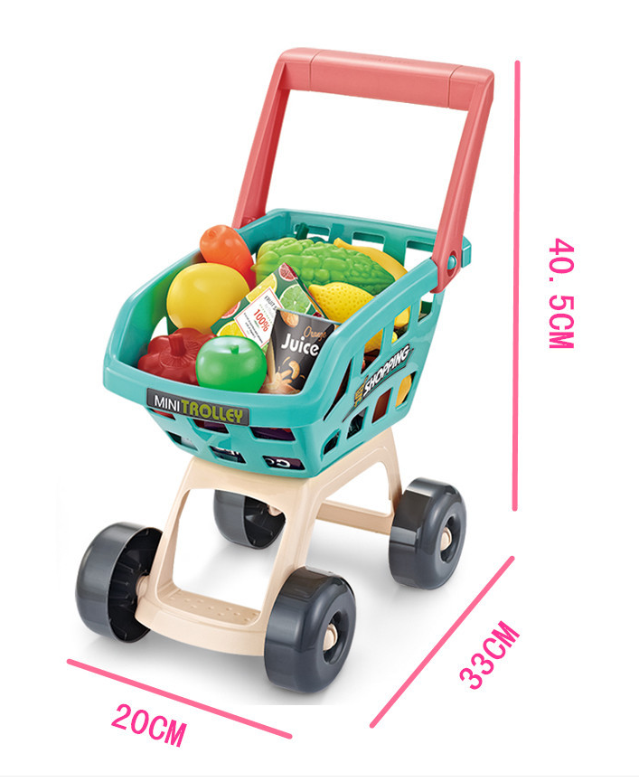 WOOPIE Supermarketas su Pirkinių Vežimėliu, Kasa, Svarstyklėmis ir Skaneriu, 47 Priedai – vaizdas 5