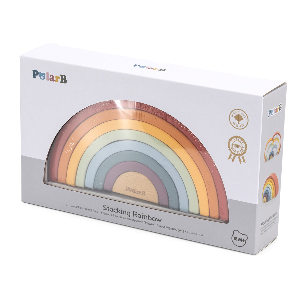 VIGA PolarB Medinė Vaivorykštė - Montessori Konstruktorius