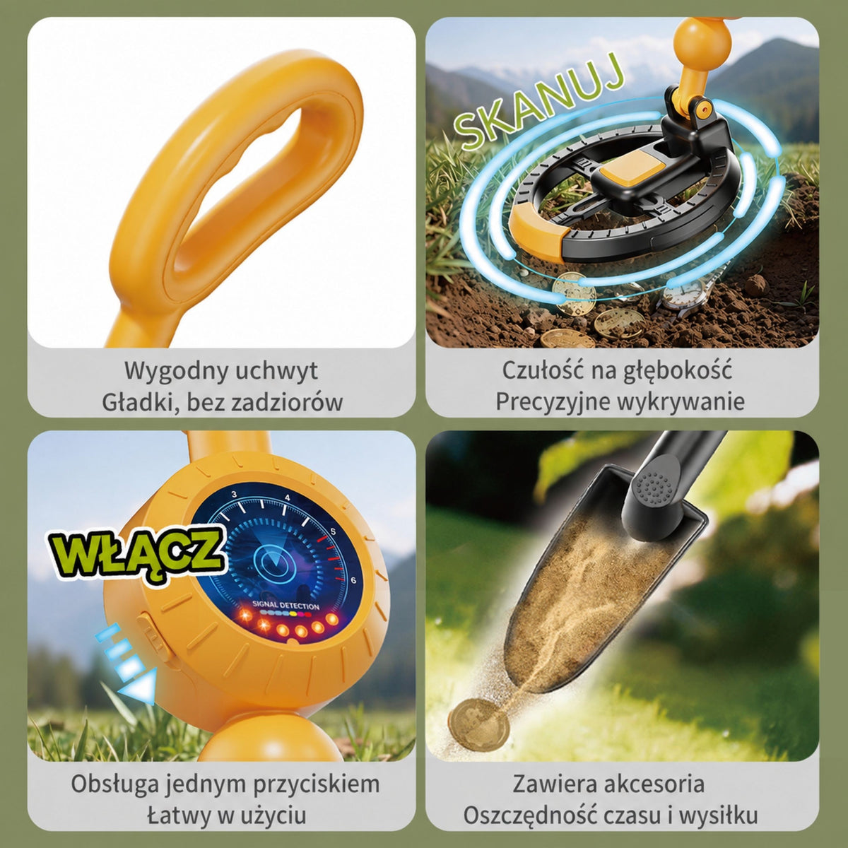 WOOPIE Metalo detektorius vaikams su kastuvu lobių paieškai