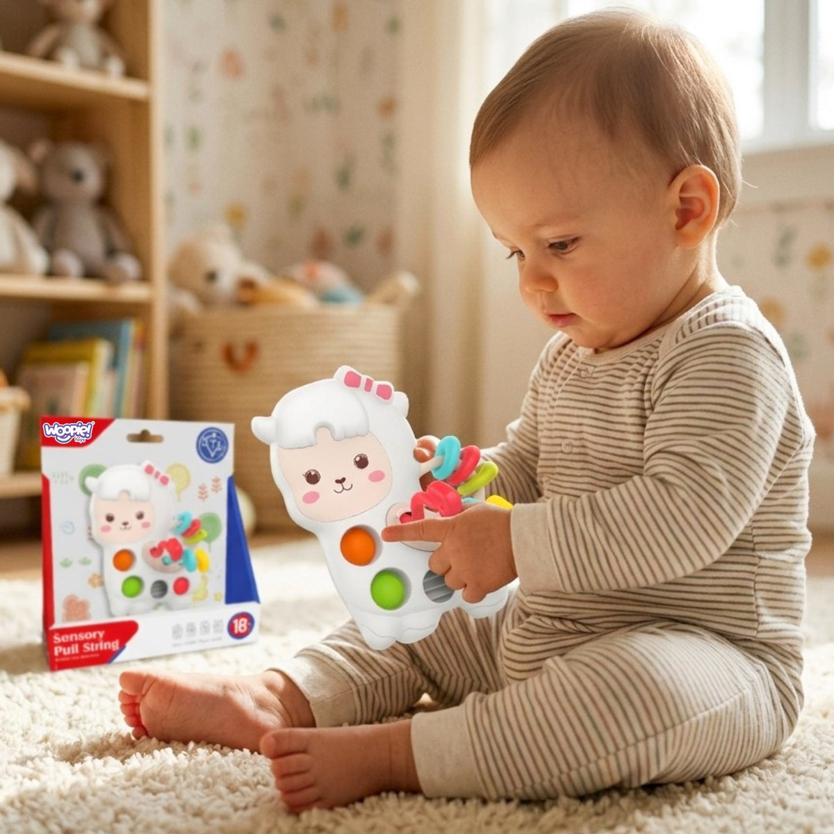 WOOPIE BABY Montessori jutiminis žaislas Lama 18m+