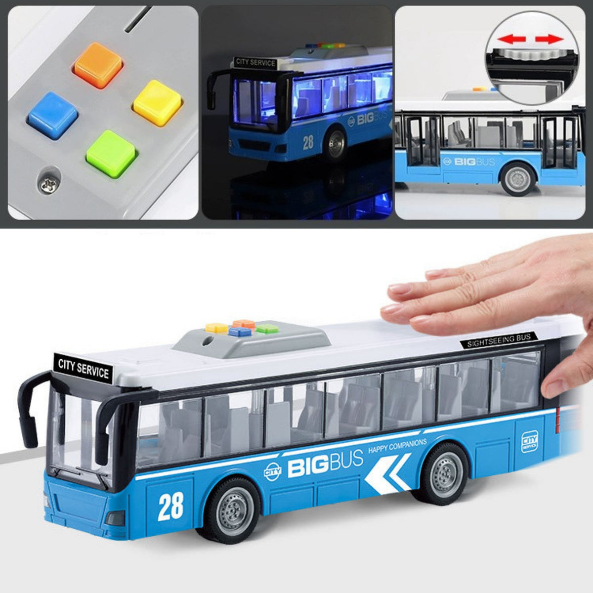 WOOPIE Interaktyvus Elektrinis Miesto Autobusas 1:16