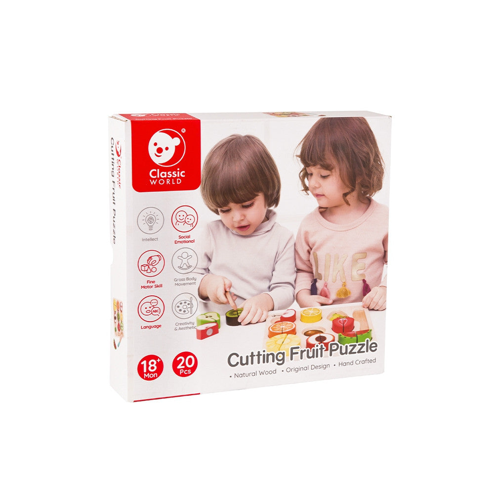 CLASSIC WORLD Montessori vaisių pjaustymo rinkinys 20 vnt.