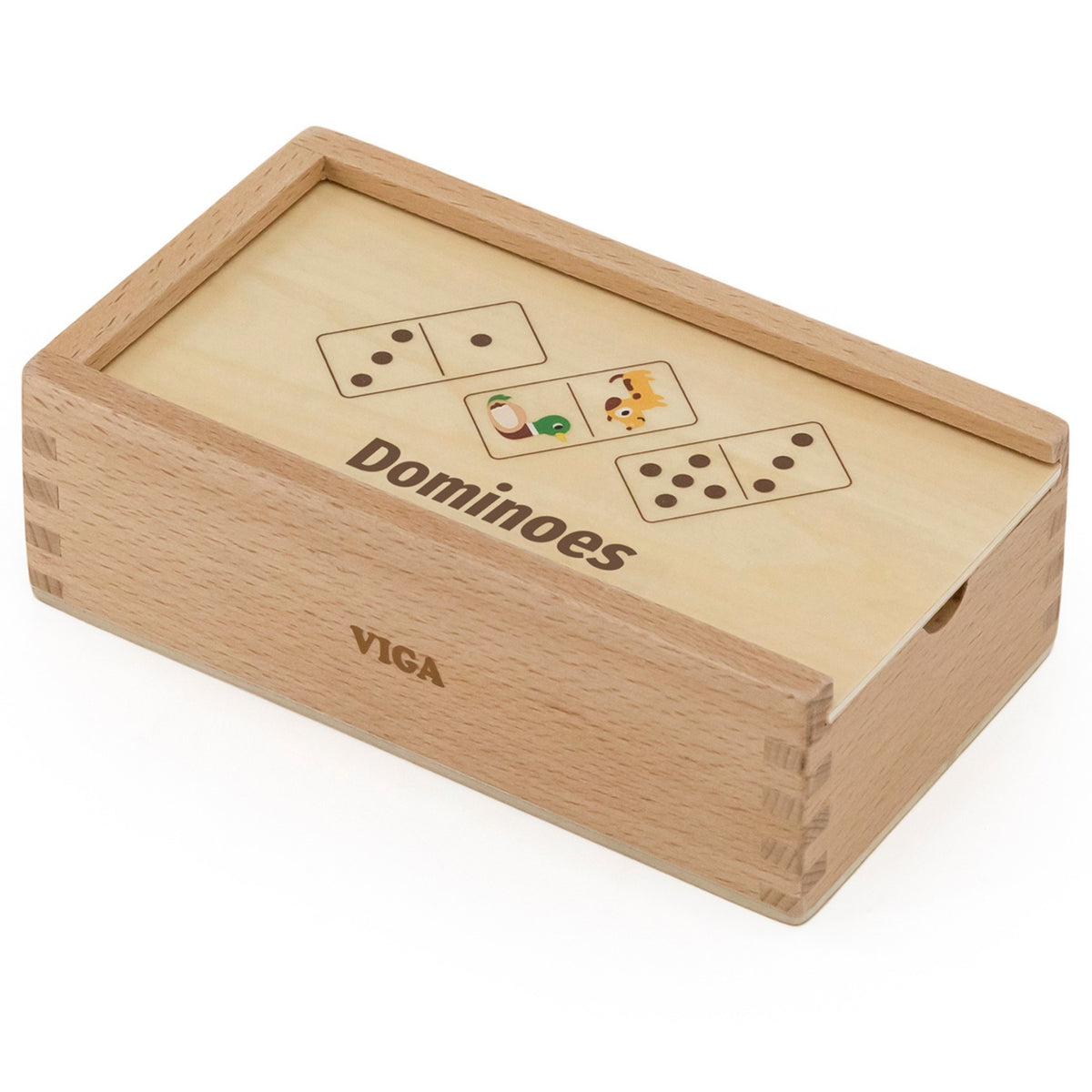 VIGA Medinis Domino 2in1 Gyvūnai ir Skaičiai vaikams